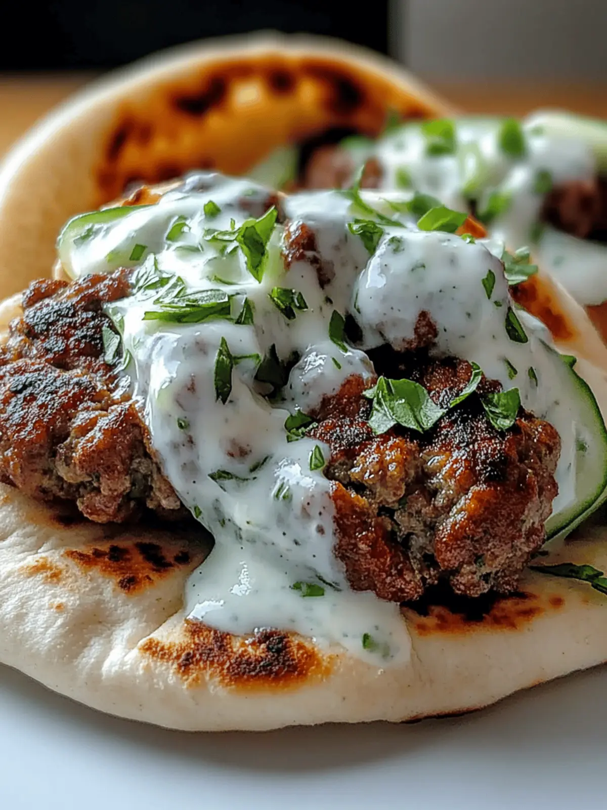 Juicy Mediterranean Kofta Pita Pockets with Cucumber Sauce Delight! 2 Juicy Mediterranean Kofta Pita Pockets with Cool Cucumber Sauce – 30-Minute Magic!