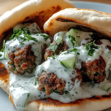 Juicy Mediterranean Kofta Pita Pockets with Cucumber Sauce Delight! 10 Juicy Mediterranean Kofta Pita Pockets with Cool Cucumber Sauce – 30-Minute Magic!