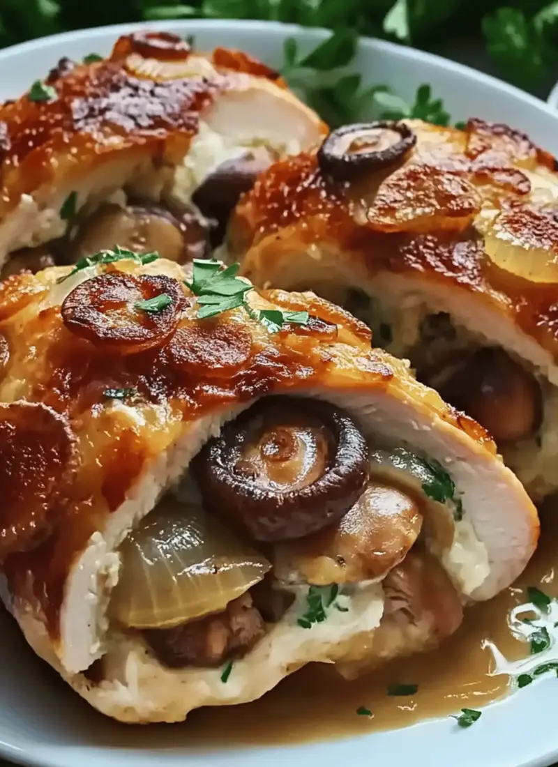 Mushroom Melt Stuffed Chicken – A Comforting & Flavorful Dish