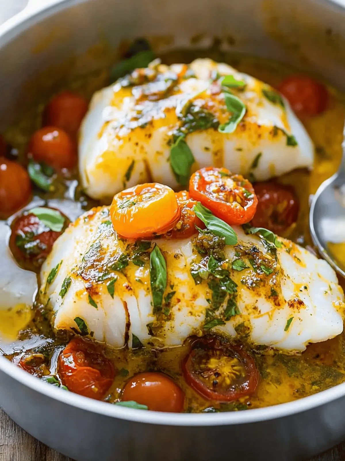 Pan-Seared Cod in White Wine Tomato Basil Sauce You’ll Love 4 Pan-Seared Cod in White Wine Tomato Basil Sauce