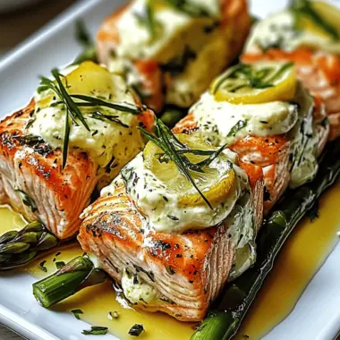 Asparagus and Lemon Basil Ricotta Stuffed Salmon Rolls Delight