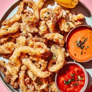 Mushroom “Calamari” with Spicy Marinara