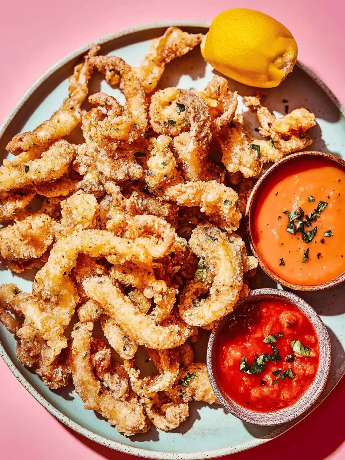 Mushroom “Calamari” with Spicy Marinara