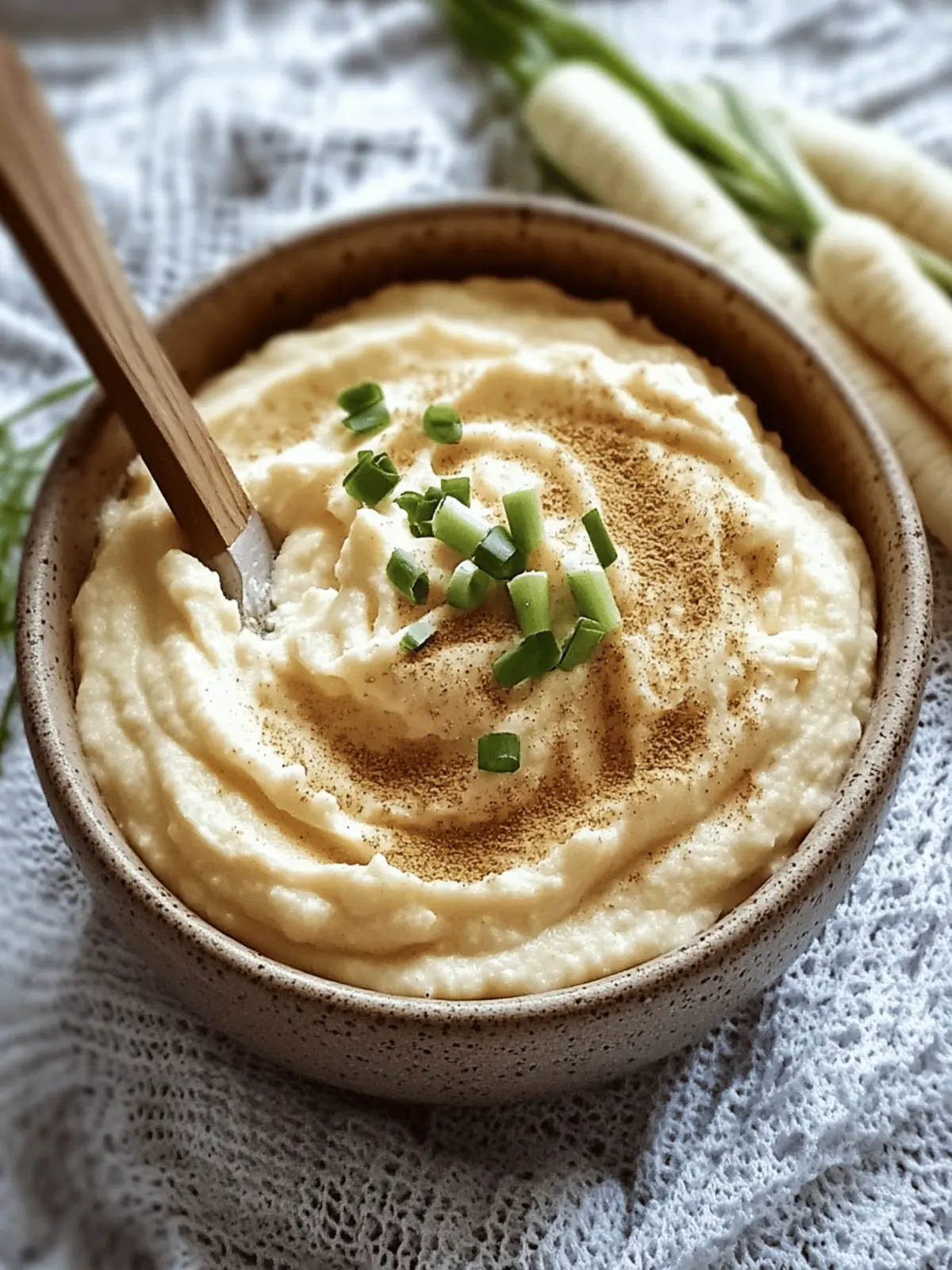 Creamy Whipped Parsnips with Mascarpone Cheese Delight