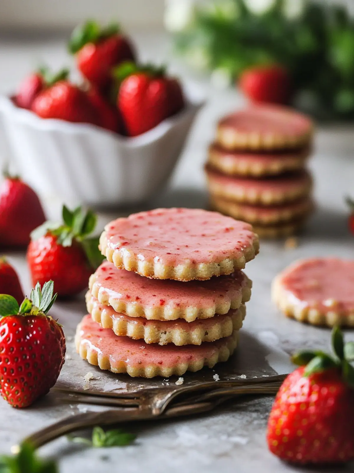 Strawberry Shortbread Cookies
