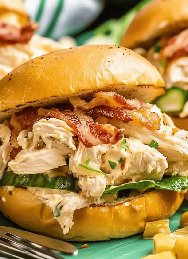Slow Cooker Chicken Bacon Ranch Sandwiches (AKA Crack Chicken)