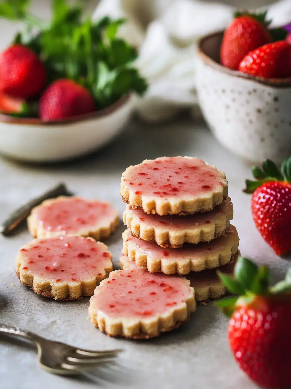 Strawberry Shortbread Cookies