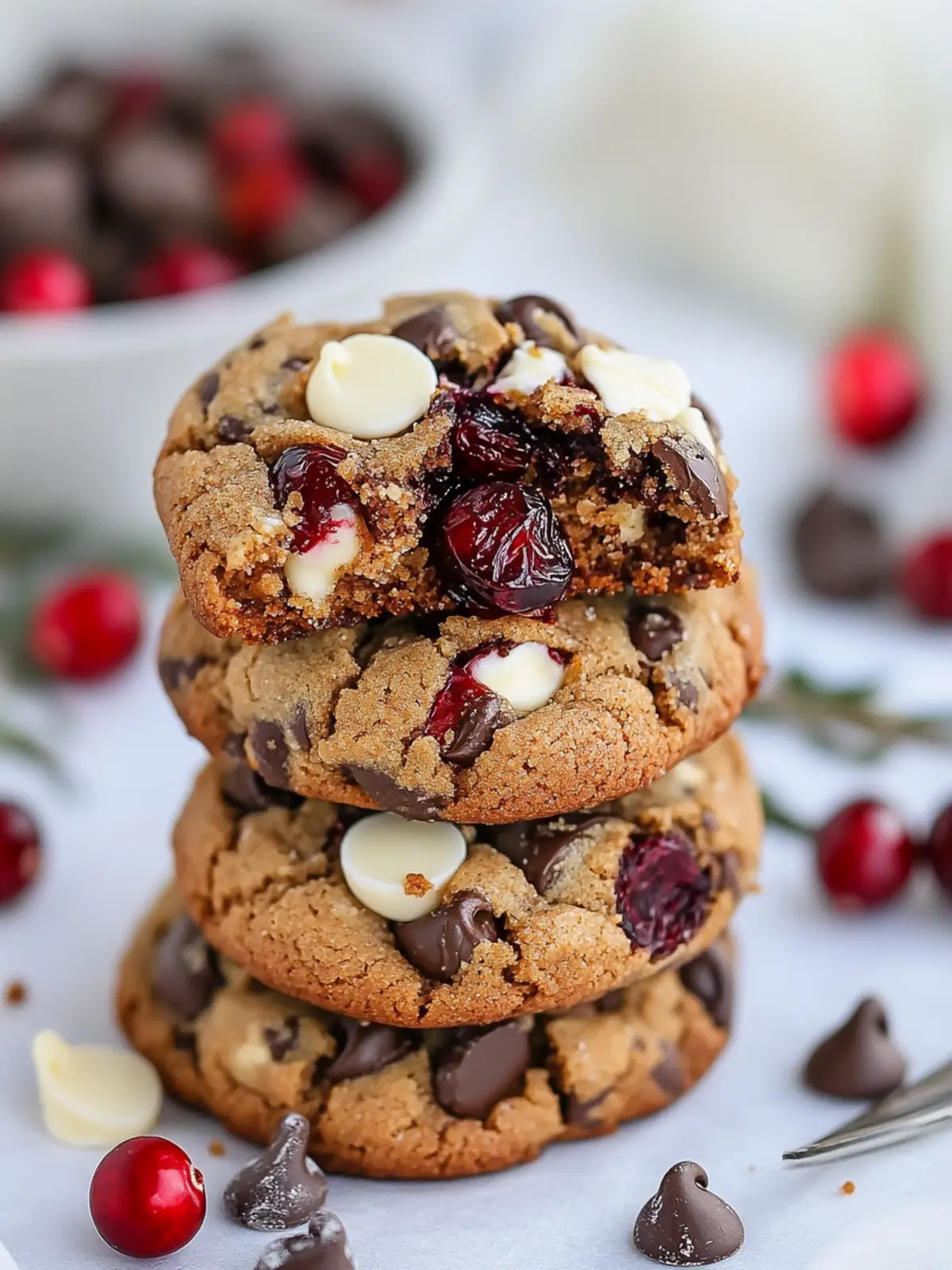 Gluten Free Double Chocolate Chip Cranberry Cookies