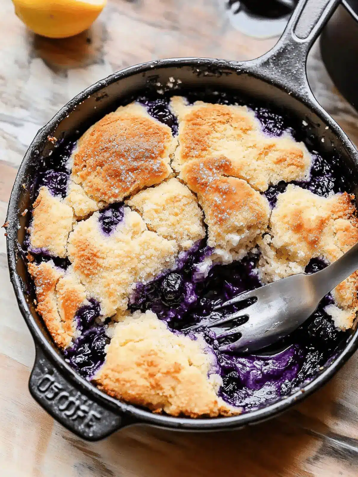 Blueberry Lemon Cream Cheese Cobbler