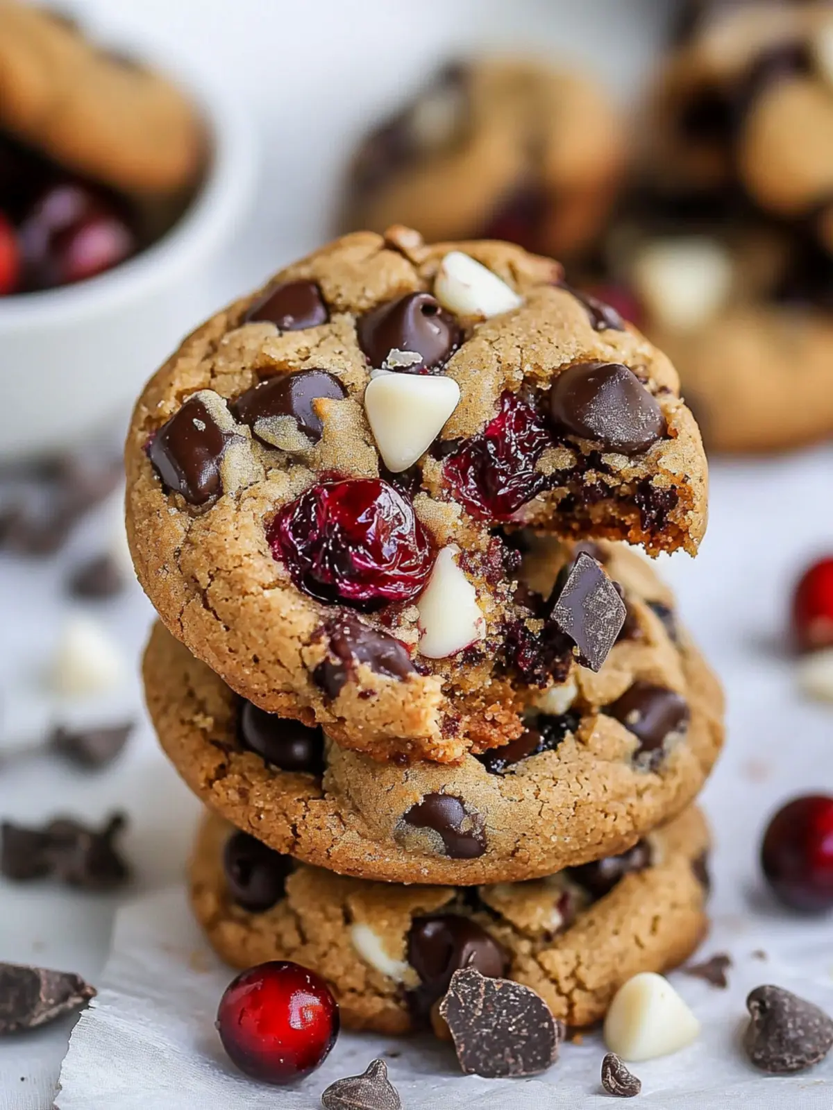 Gluten Free Double Chocolate Chip Cranberry Cookies