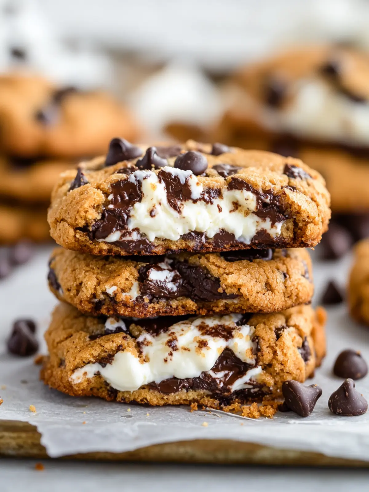 Cheesecake Stuffed Chocolate Chip Cookies