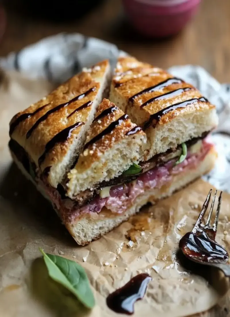 Pressed Italian Focaccia Sandwich
