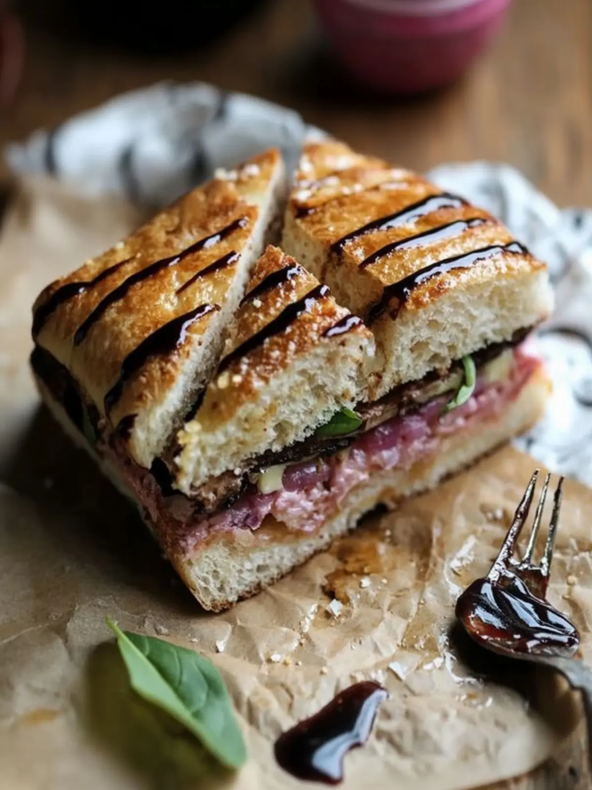 Pressed Italian Focaccia Sandwich