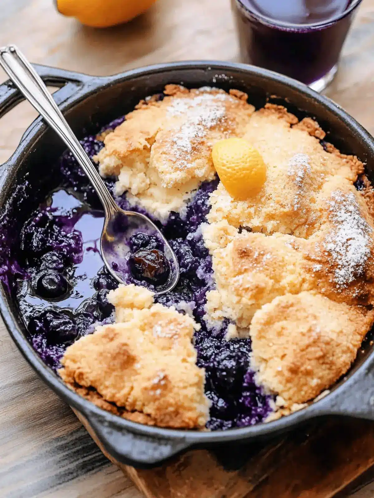 Blueberry Lemon Cream Cheese Cobbler