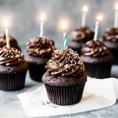 Birthday Chocolate Brownie Cupcakes