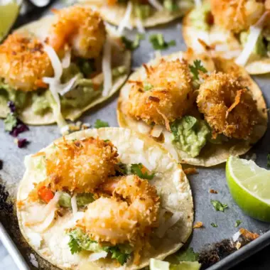 Crispy Baked Coconut Shrimp Street Tacos