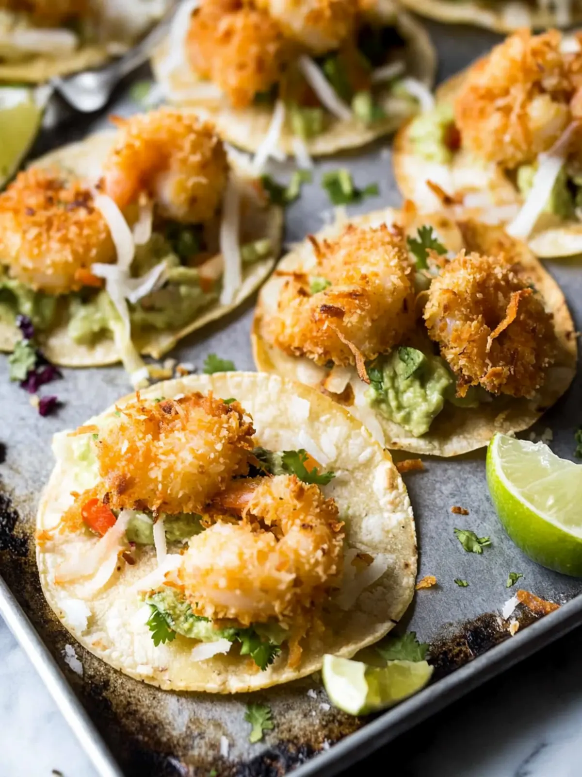Crispy Baked Coconut Shrimp Street Tacos