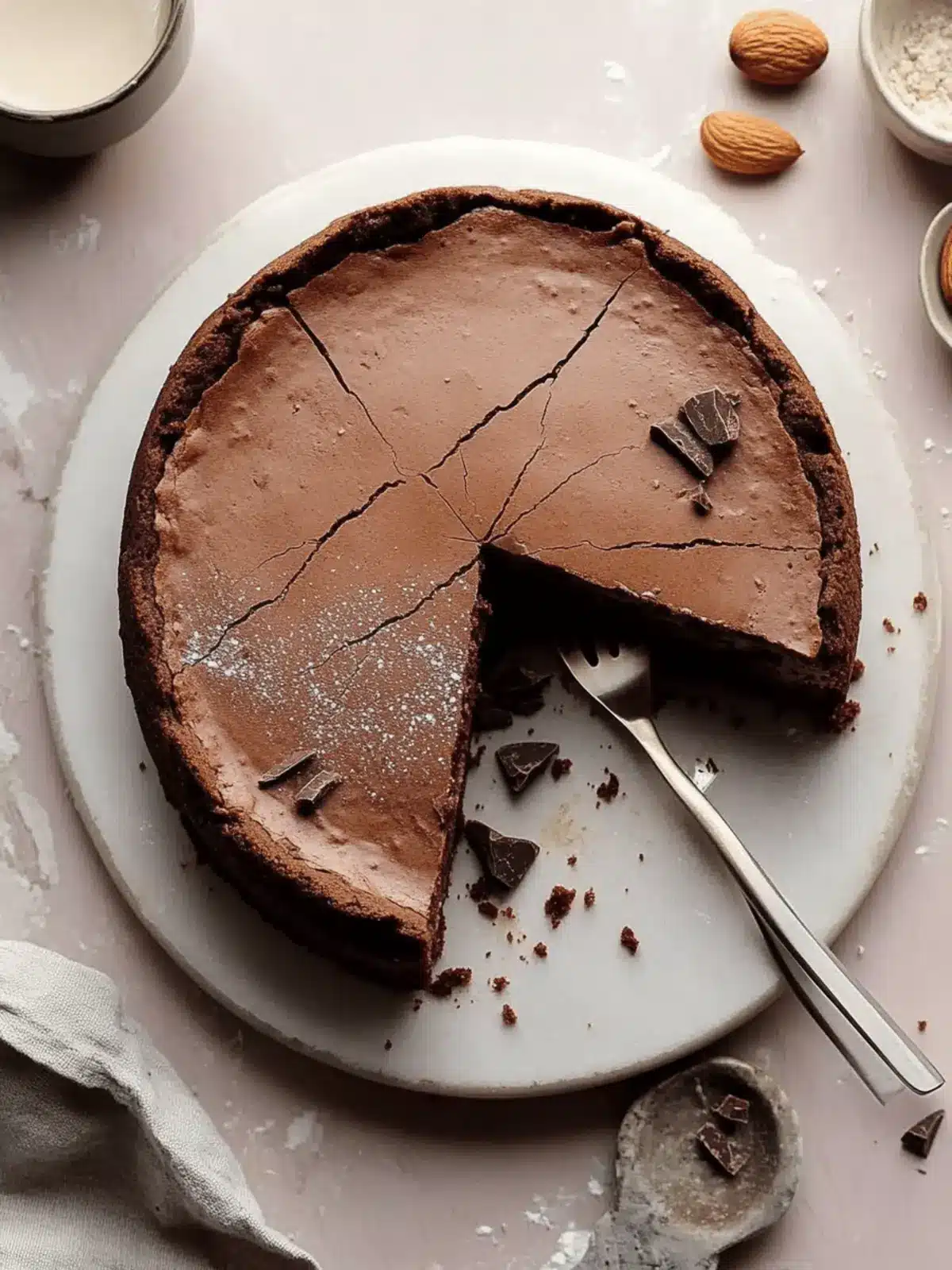 Rich Chocolate Torte with Almond Flour (Fudgy!)