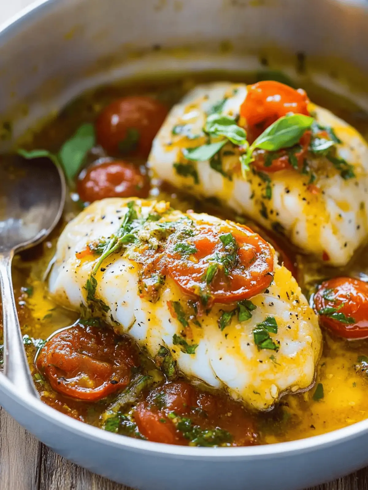 Pan-Seared Cod in White Wine Tomato Basil Sauce You’ll Love 2 Pan-Seared Cod in White Wine Tomato Basil Sauce
