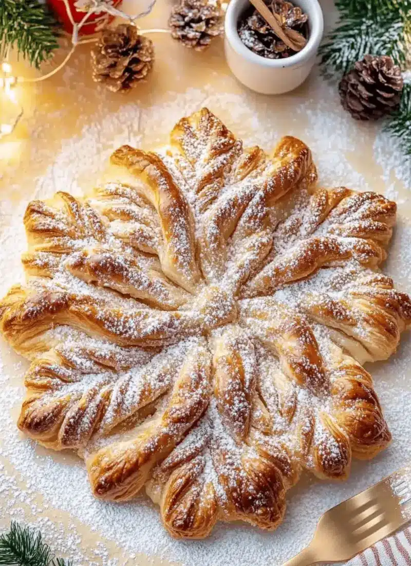 Easy Cookie Butter Puff Pastry Snowflake
