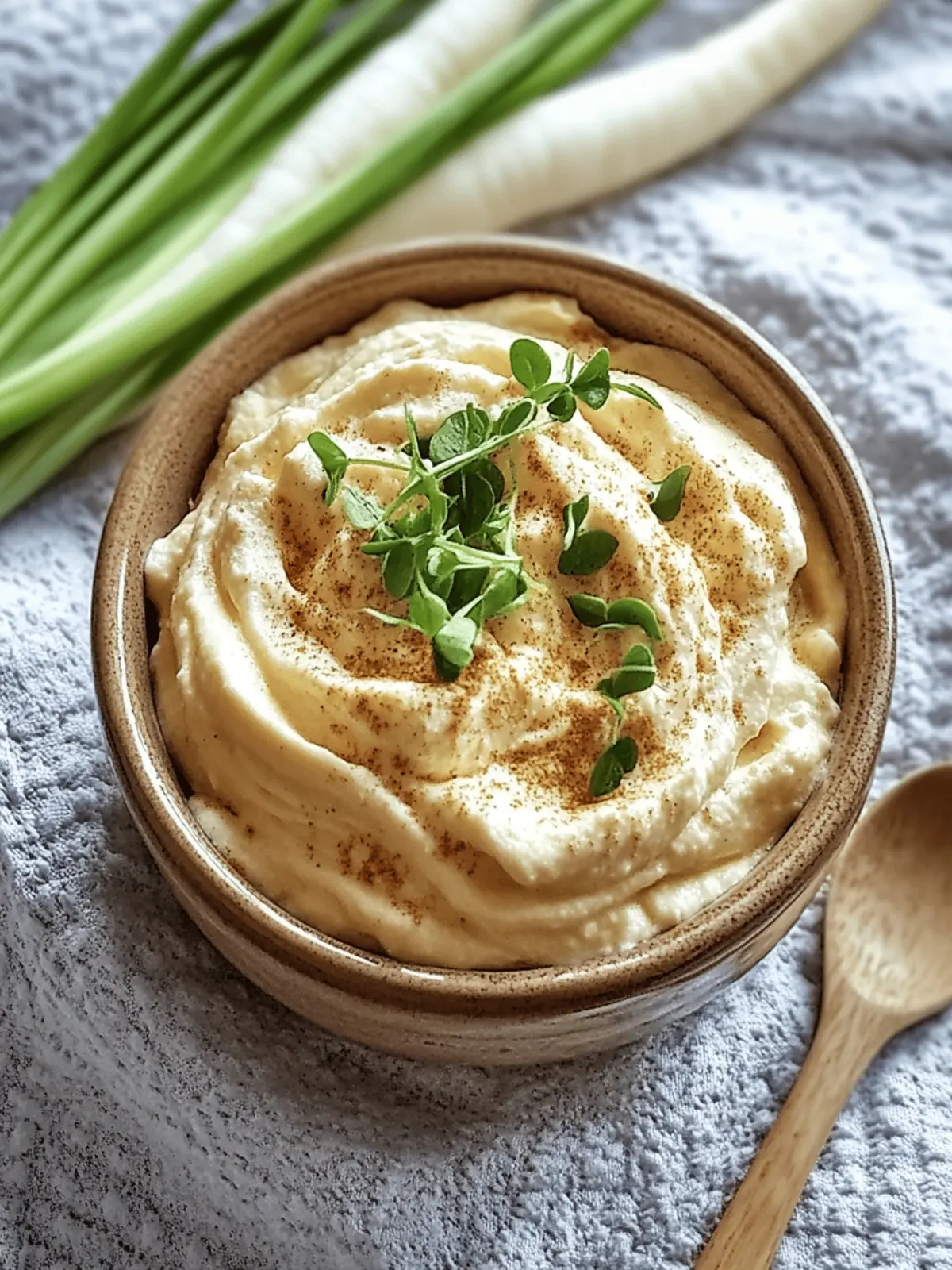 Creamy Whipped Parsnips with Mascarpone Cheese Delight