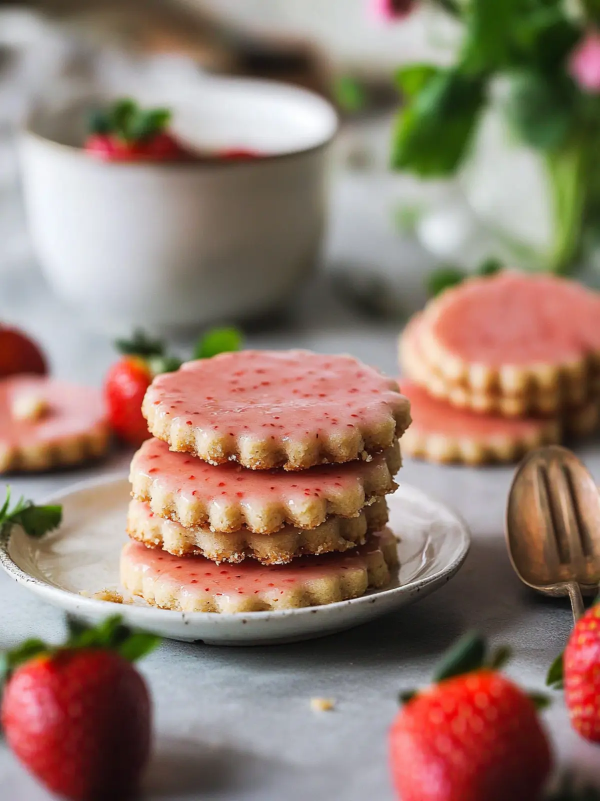 Strawberry Shortbread Cookies