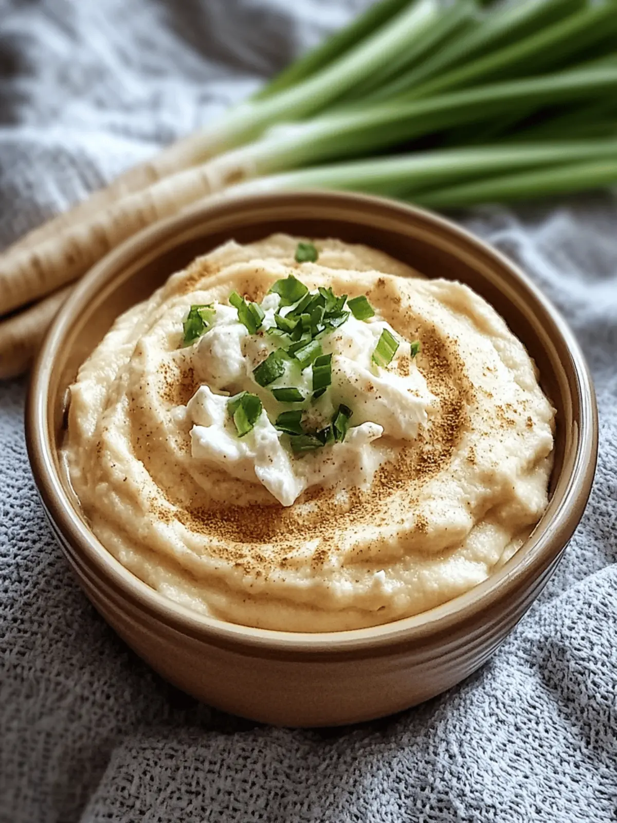 Creamy Whipped Parsnips with Mascarpone Cheese Delight