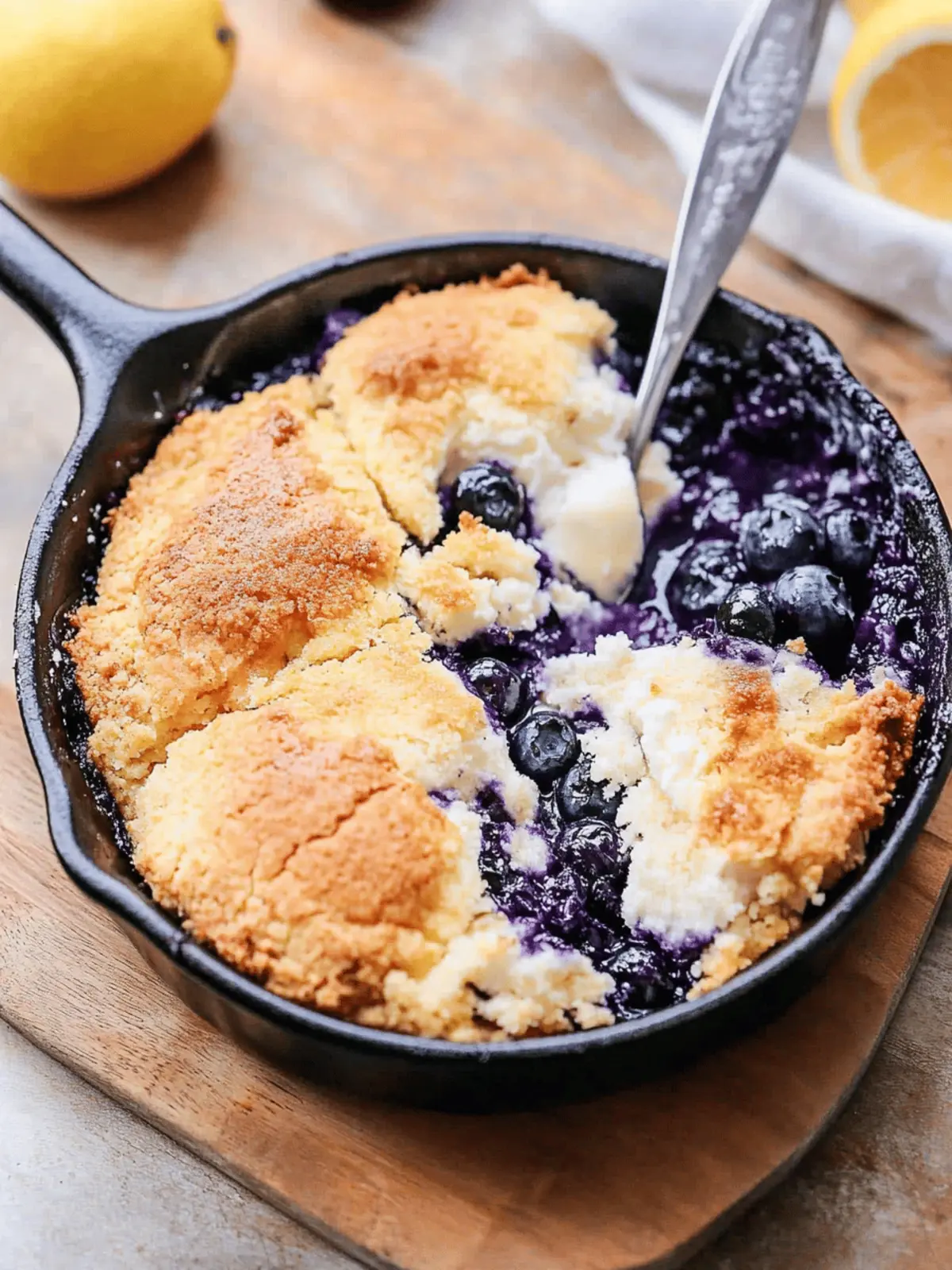 Blueberry Lemon Cream Cheese Cobbler