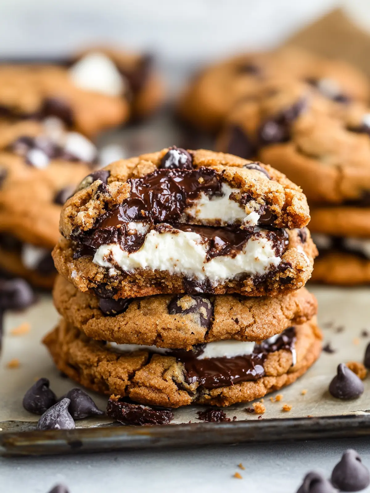 Cheesecake Stuffed Chocolate Chip Cookies