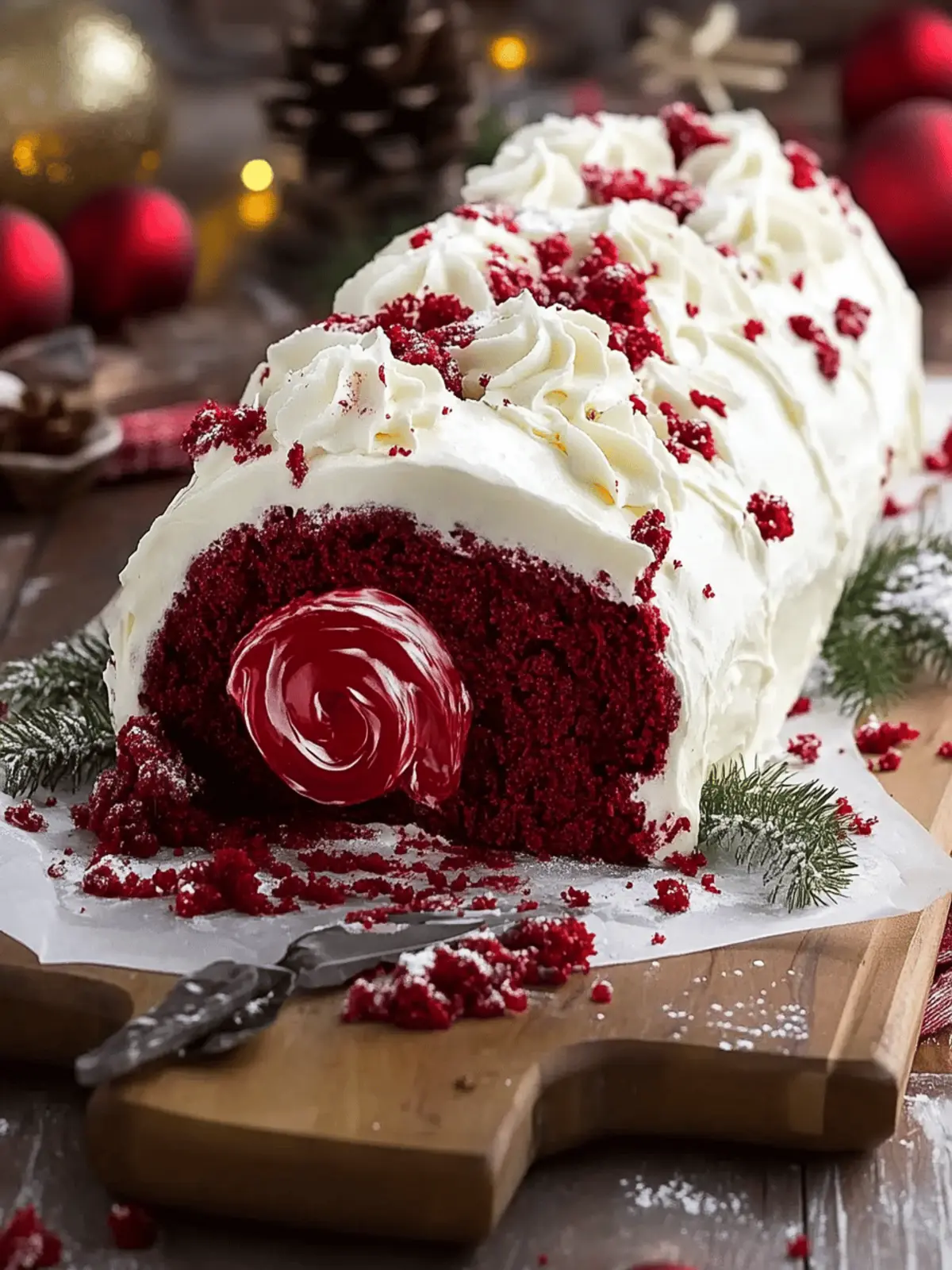 Delightful Red Velvet Yule Log with Creamy Filling Magic 5 Red Velvet Yule Log