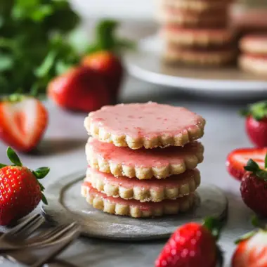 Strawberry Shortbread Cookies