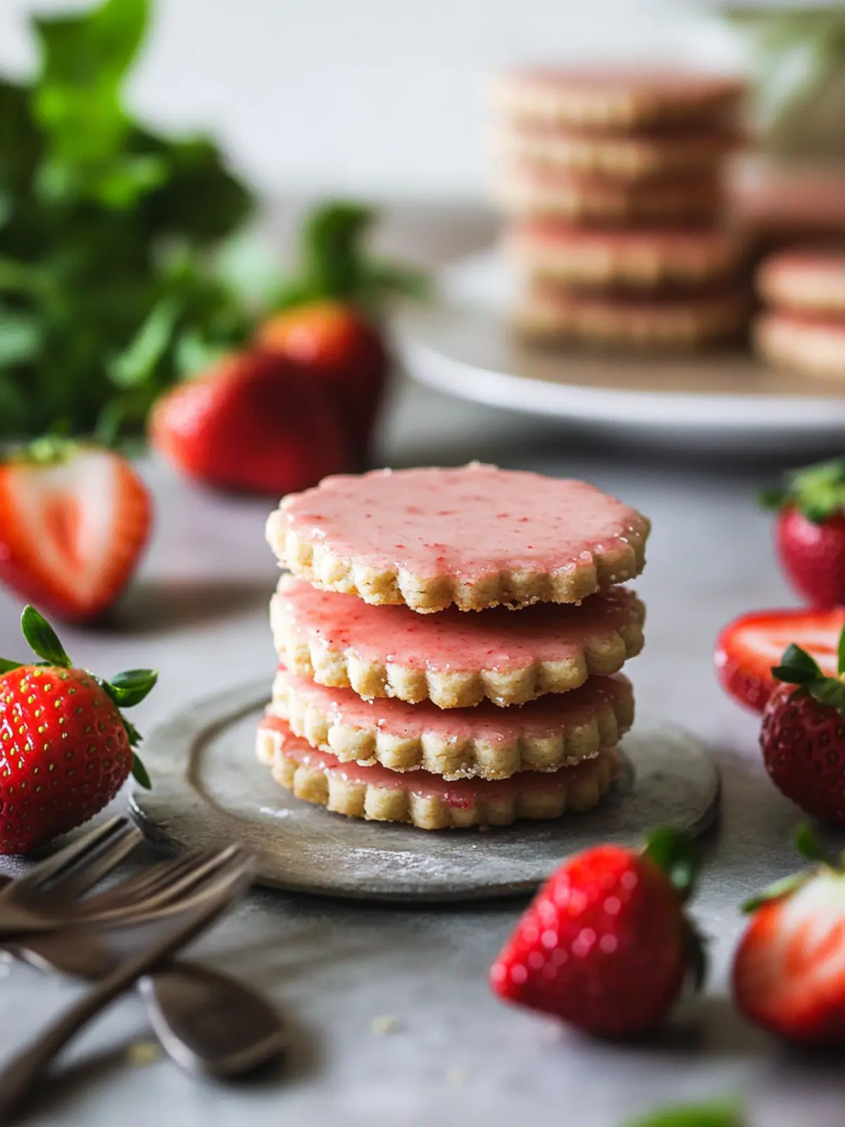 Strawberry Shortbread Cookies