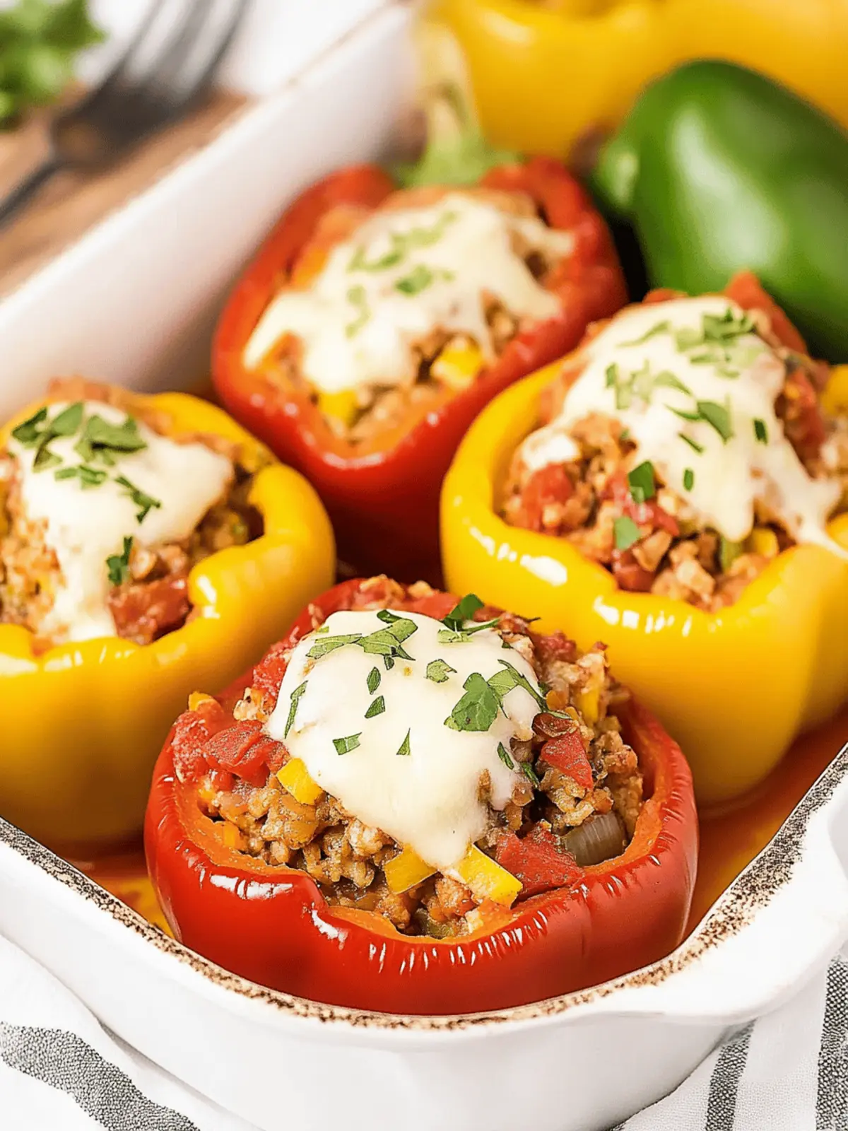 Savory Stuffed Peppers with Ground Beef and Rice Delight 3 Stuffed Peppers