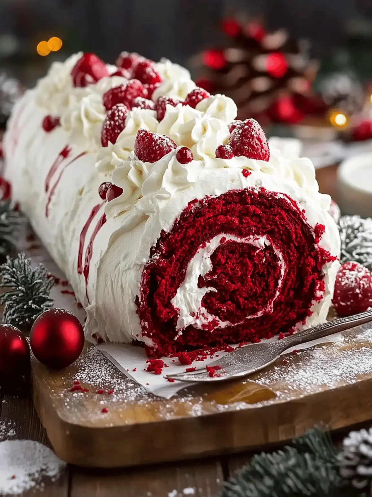 Delightful Red Velvet Yule Log with Creamy Filling Magic 4 Red Velvet Yule Log