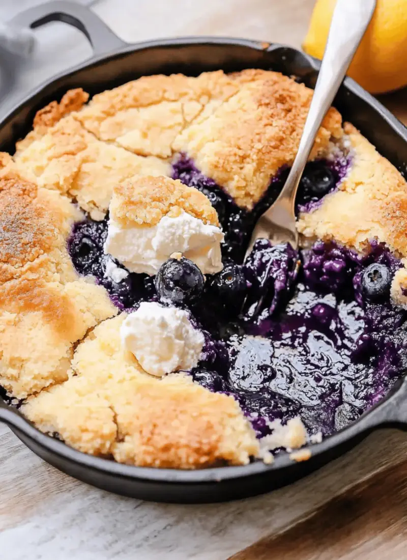 Blueberry Lemon Cream Cheese Cobbler