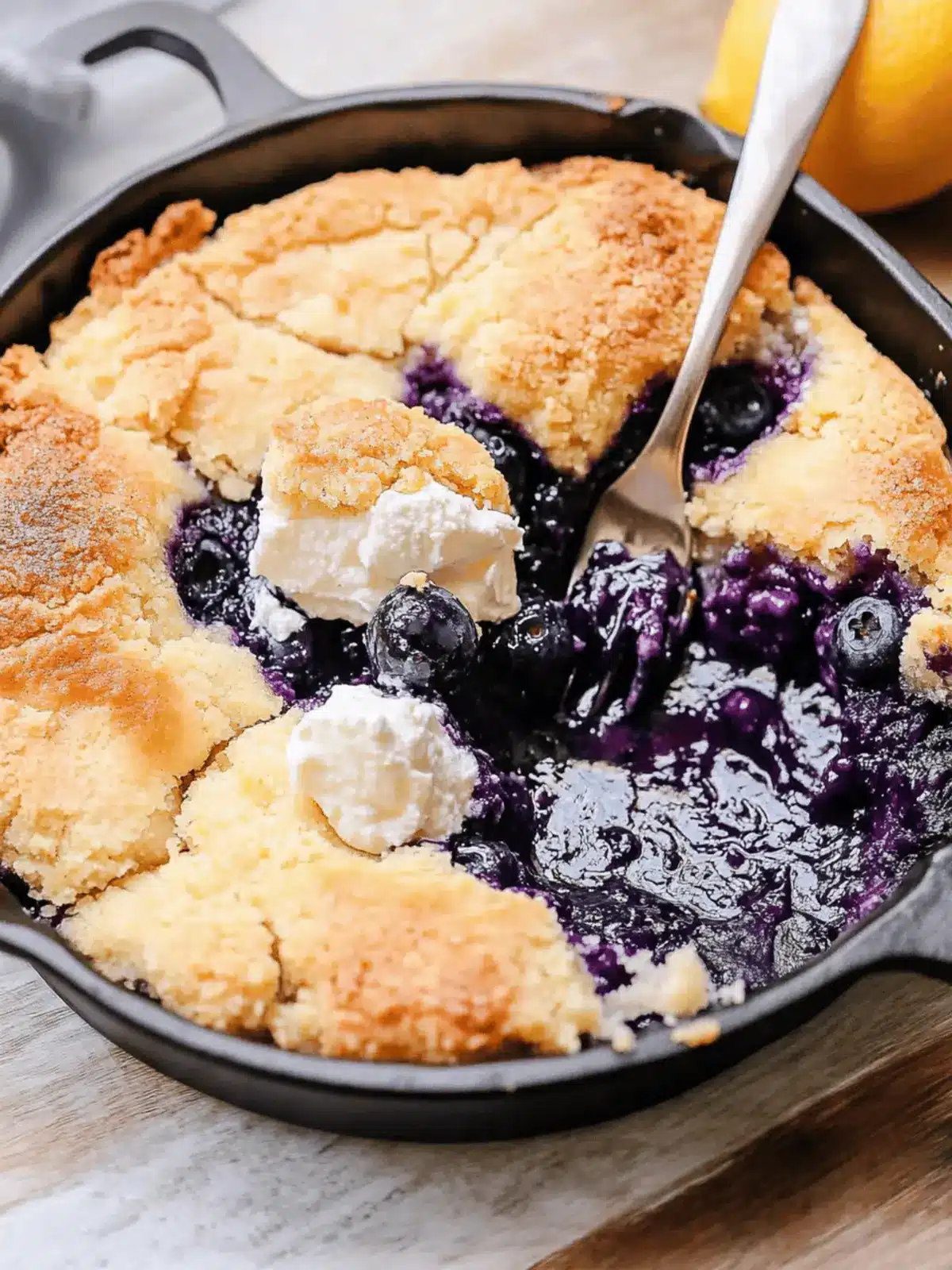 Blueberry Lemon Cream Cheese Cobbler