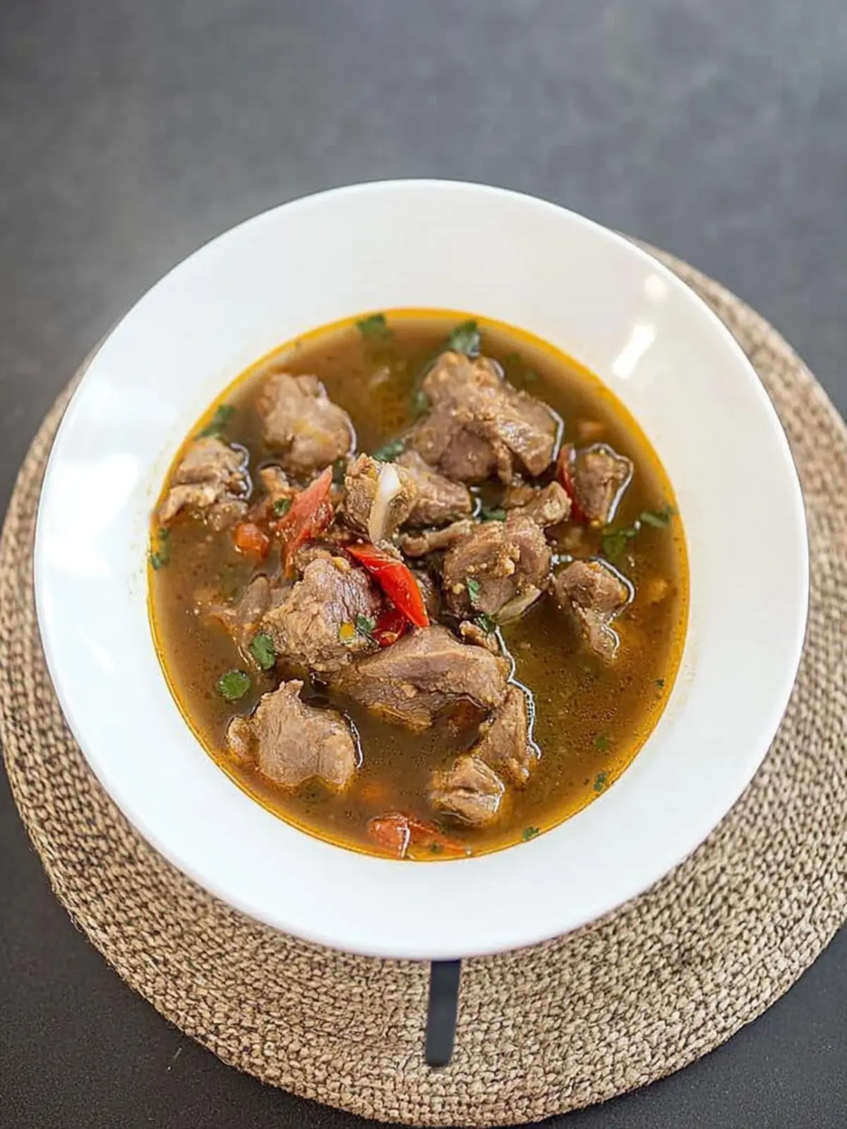 Nigerian Pepper Soup With Goat Meat
