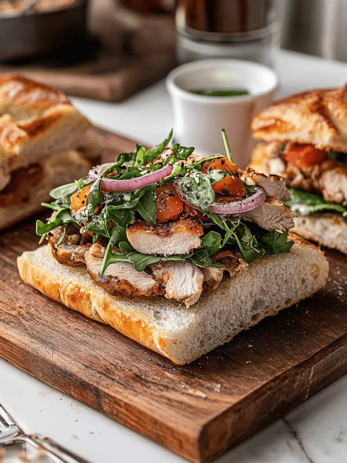 The Ultimate Focaccia Sandwich with Roast Chicken Filling