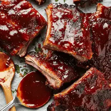 Oven Baked Ribs with Homemade BBQ Sauce