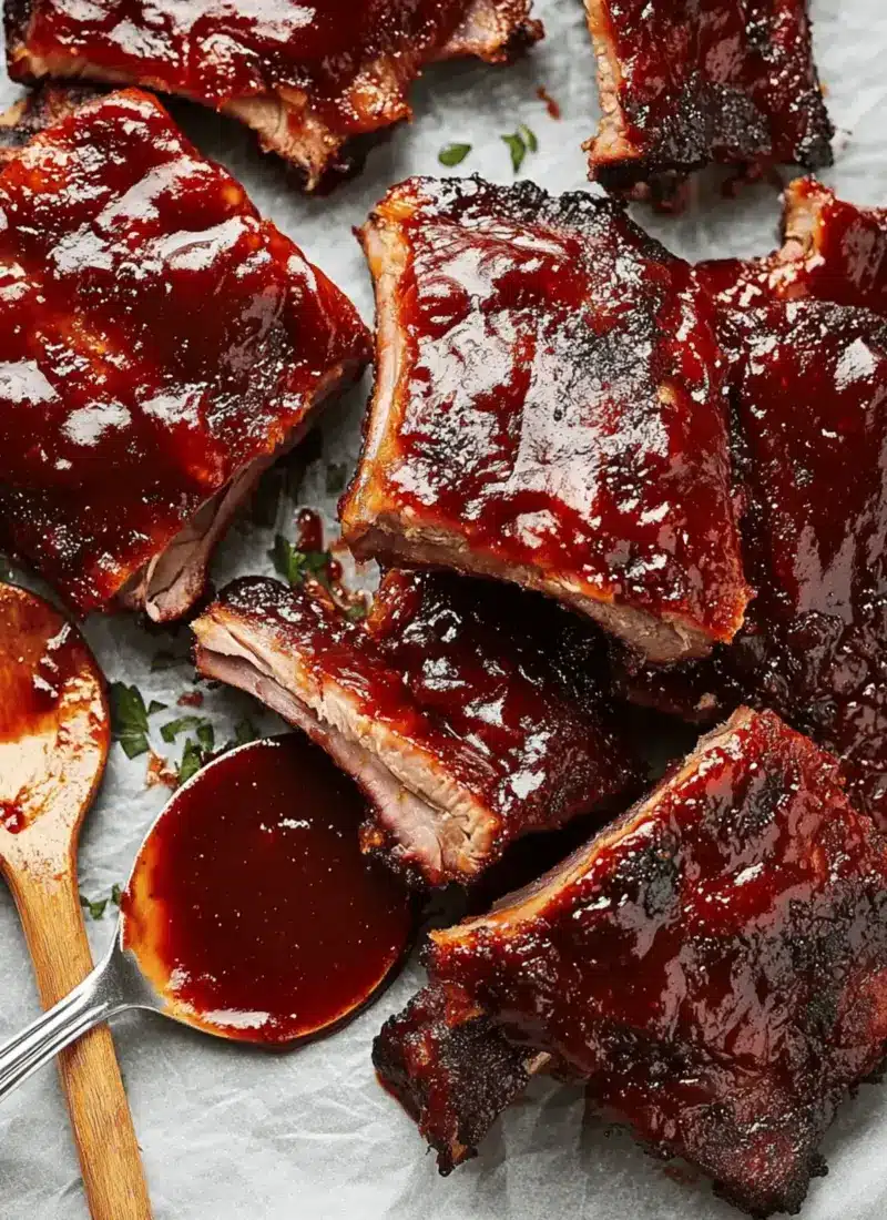 Oven Baked Ribs with Homemade BBQ Sauce