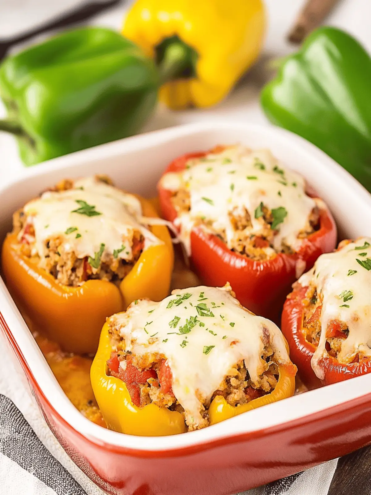 Savory Stuffed Peppers with Ground Beef and Rice Delight 4 Stuffed Peppers