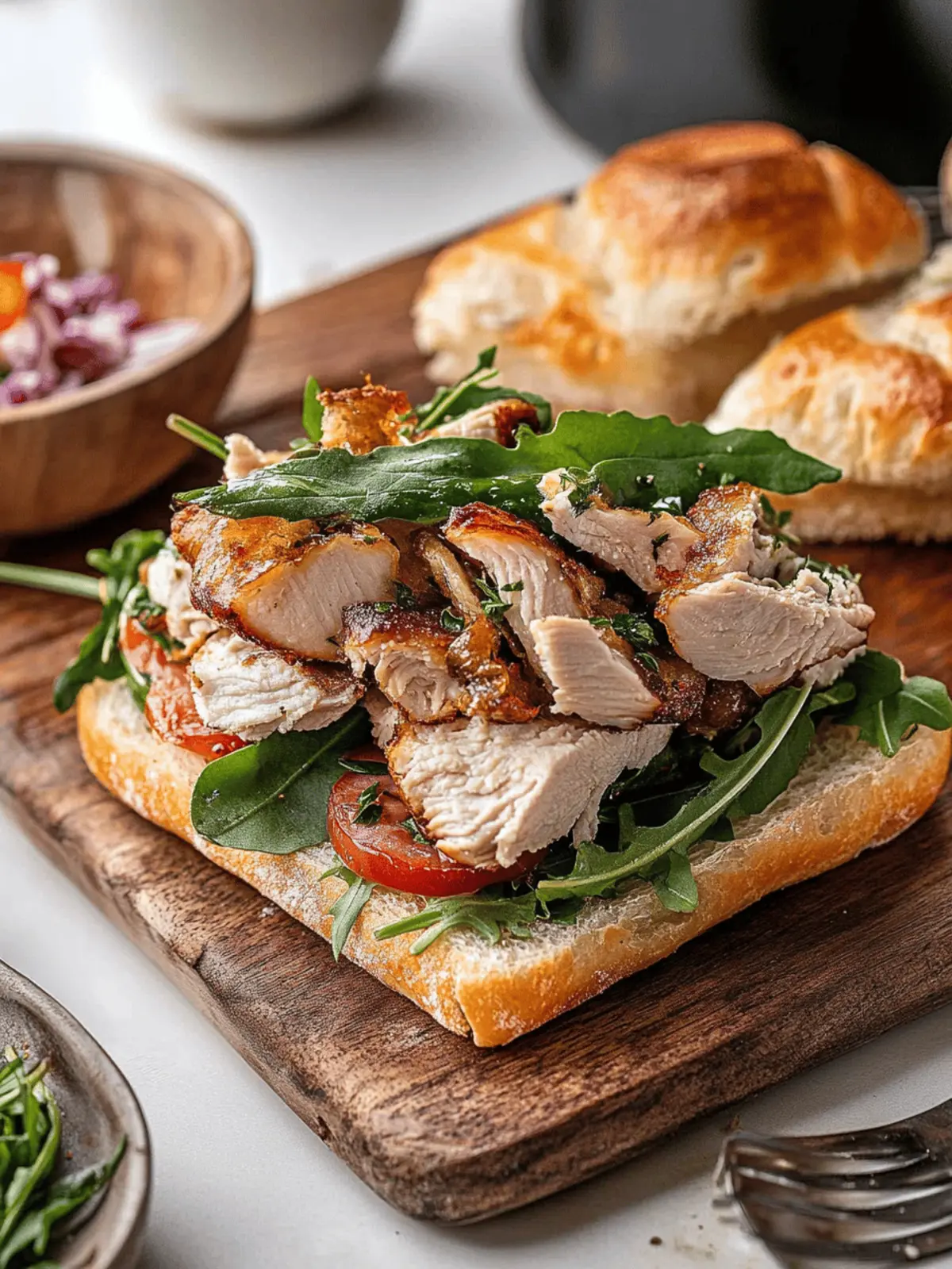The Ultimate Focaccia Sandwich with Roast Chicken Filling