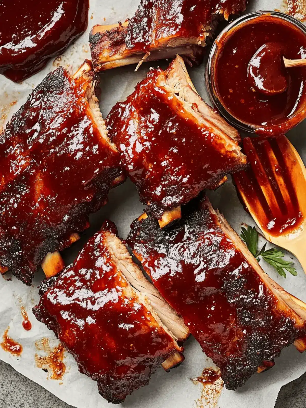 Oven Baked Ribs with Homemade BBQ Sauce