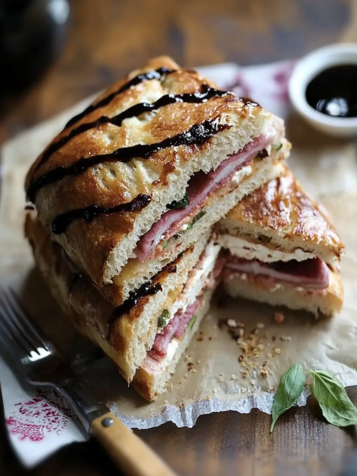 Pressed Italian Focaccia Sandwich