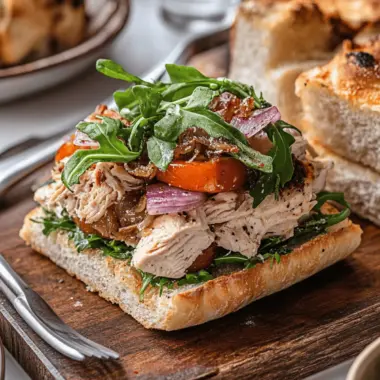 The Ultimate Focaccia Sandwich with Roast Chicken Filling