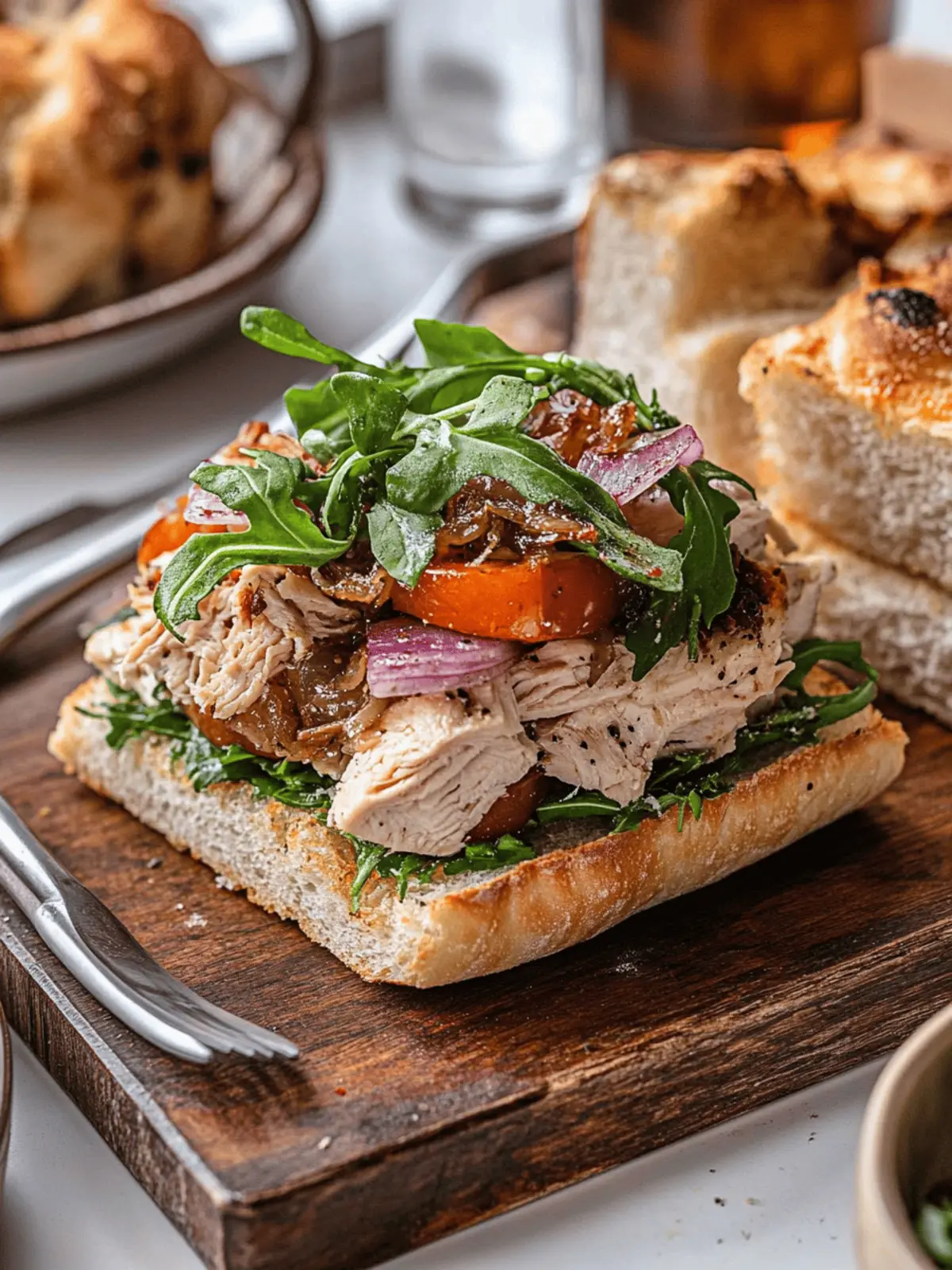 The Ultimate Focaccia Sandwich with Roast Chicken Filling