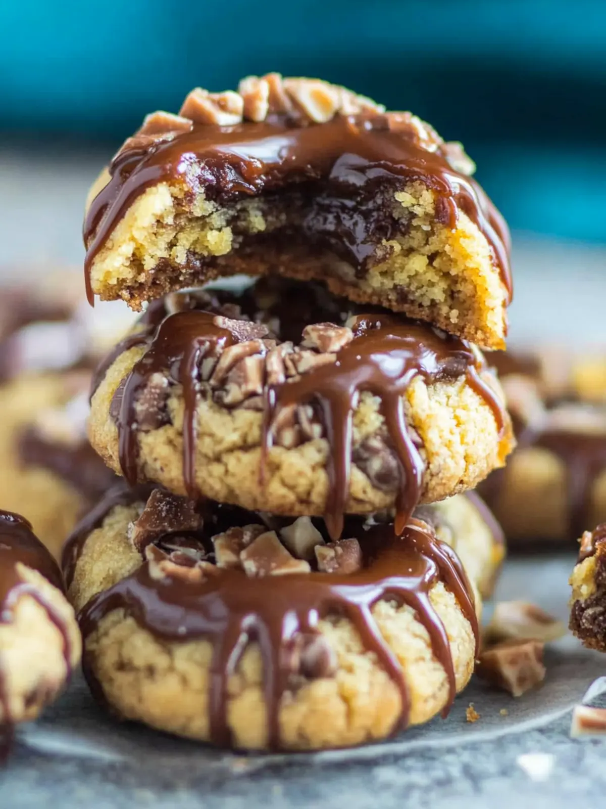 Turtle Thumbprint Cookies