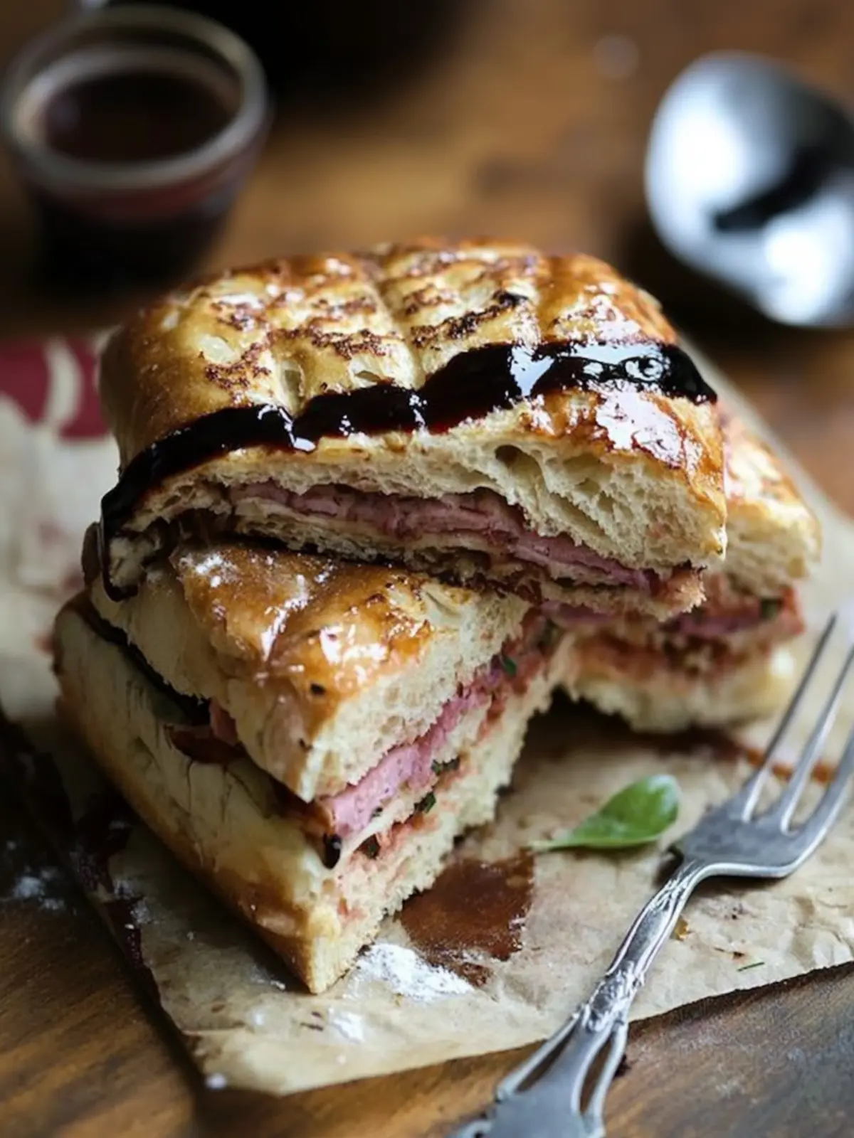 Pressed Italian Focaccia Sandwich
