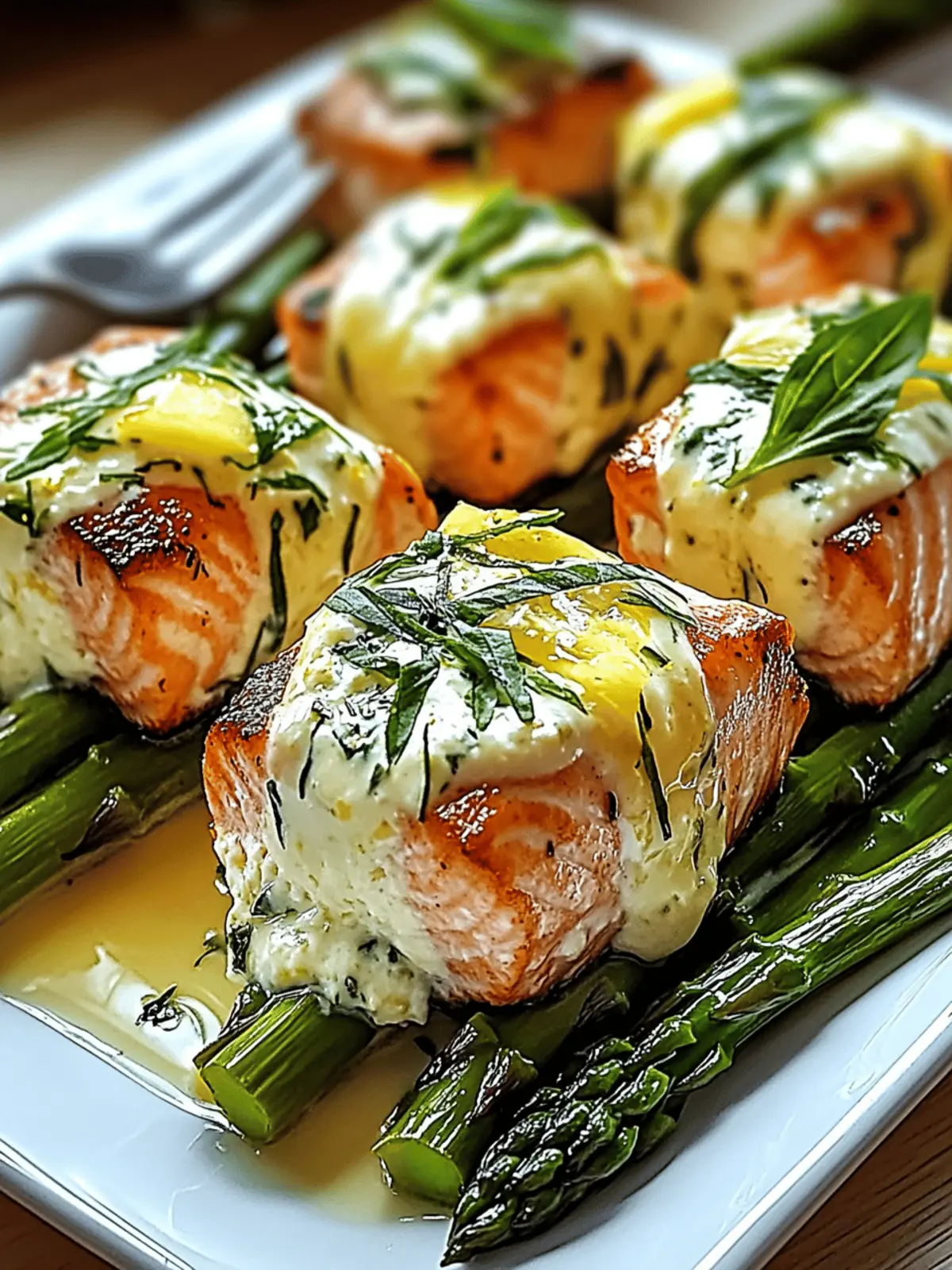 Asparagus and Lemon Basil Ricotta Stuffed Salmon Rolls Delight