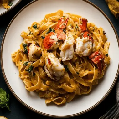Creamy Tuscan Lobster Pasta